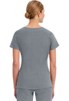 Heather Gray - Healing Hands Purple Label Women Scrub Top - Back View
