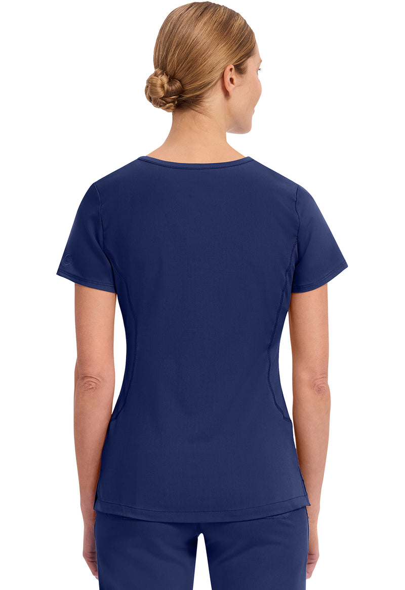Navy - Healing Hands Purple Label Women Scrub Top - Back View