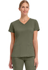 Olive - Healing Hands Purple Label Women Scrub Top - Front View