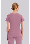 Powder Puff Pink - Healing Hands Purple Label Women Scrub Top - Back View