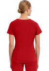 Red - Healing Hands Purple Label Women Scrub Top - Back View