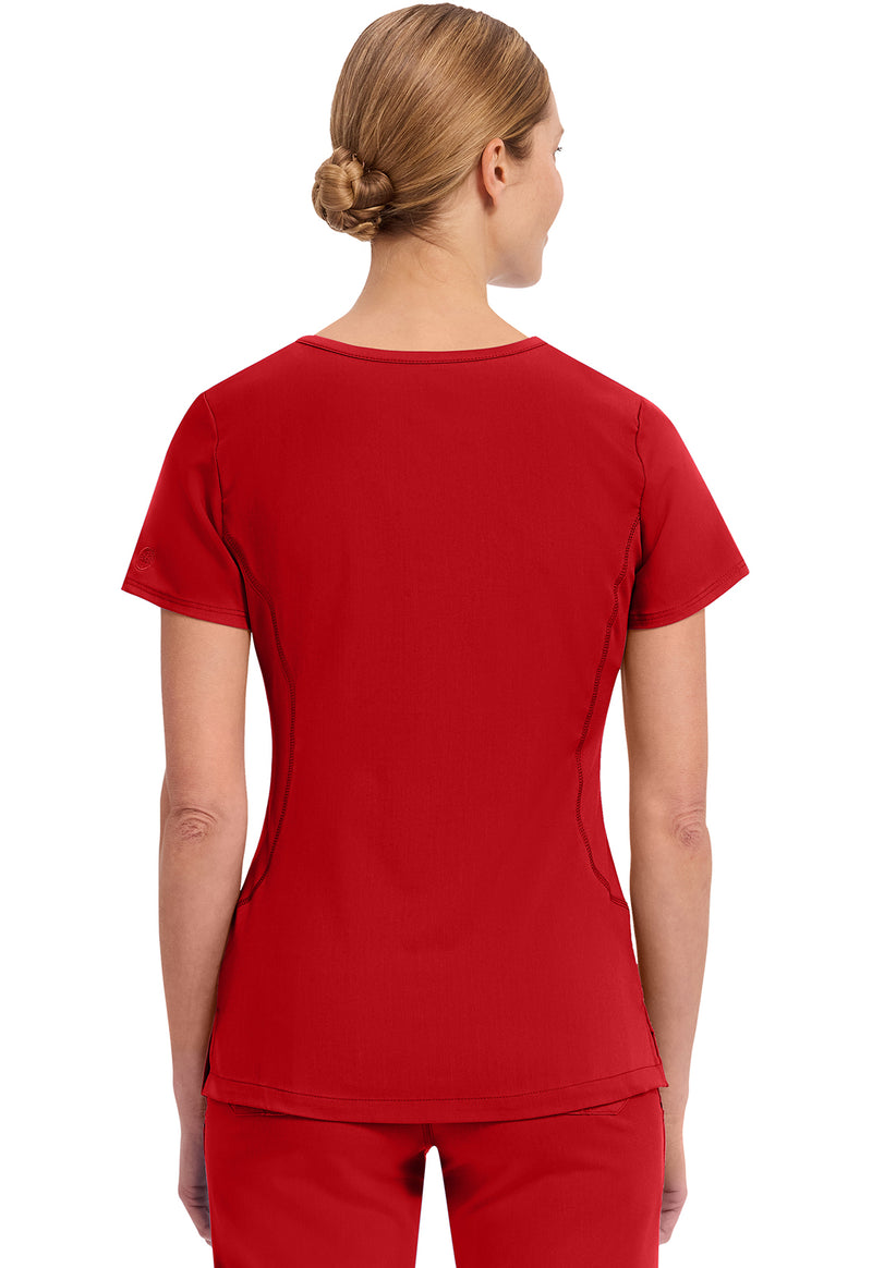 Red - Healing Hands Purple Label Women Scrub Top - Back View