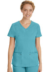 Spectra Blue - Healing Hands Purple Label Women Scrub Top - Front View