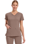 Santa Fe Tan - Healing Hands Purple Label Women Scrub Top - Front View