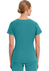 TEAL - Healing Hands Purple Label Women Scrub Top - Back View