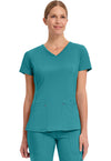 TEAL - Healing Hands Purple Label Women Scrub Top - Front View