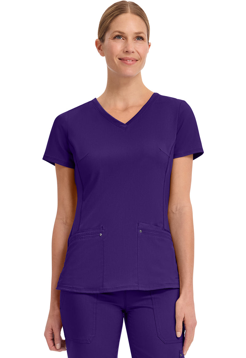 True Grape - Healing Hands Purple Label Women Scrub Top - Front View