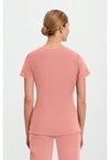 Velvet Peach - Healing Hands Purple Label Women Scrub Top - Back View