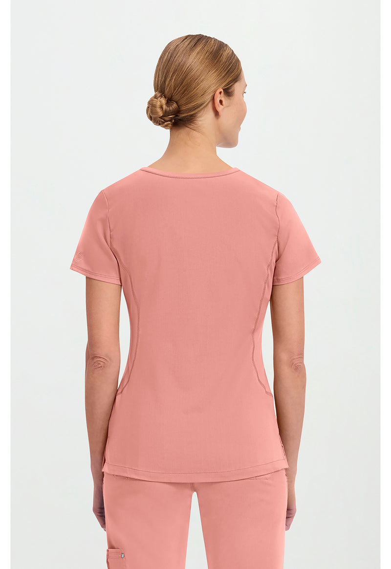 Velvet Peach - Healing Hands Purple Label Women Scrub Top - Back View