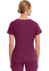 Wine - Healing Hands Purple Label Women Scrub Top - Back View