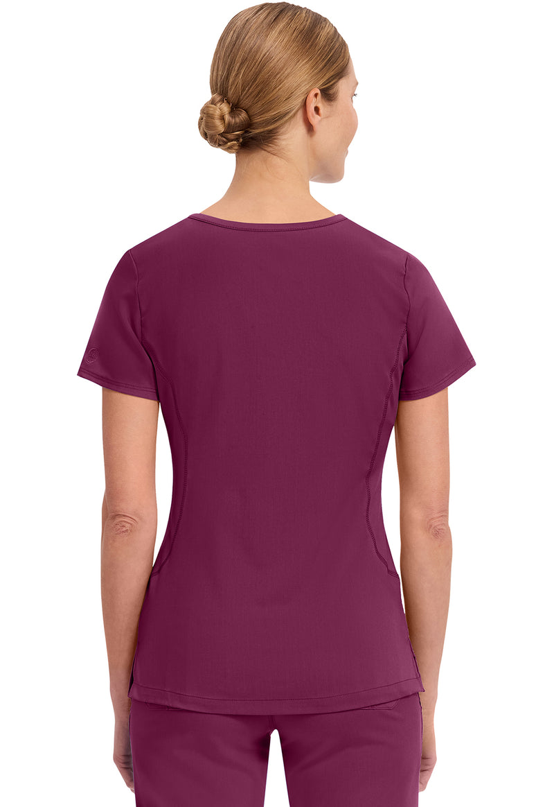 Wine - Healing Hands Purple Label Women Scrub Top - Back View