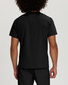 Black - White Cross Fit Men's 3 Pocket V-Neck Mesh Panel Moisture Wicking Scrub Top for Nursing
