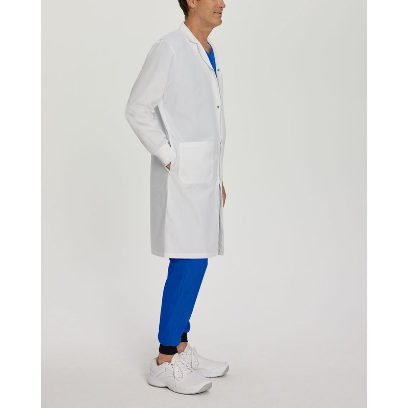 White - White Cross Unisex Lab Coats - Side View