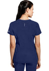 Navy - Healing Hands 360 Women Scrub Top - Back View