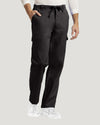 Black - White Cross Duo Men's Cargo Scrub Pants for Nursing