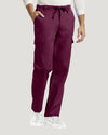 Burgundy - White Cross Duo Men's Cargo Scrub Pants for Nursing