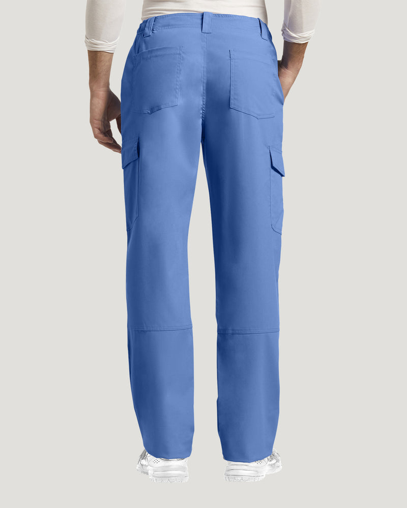 Ceil Blue - White Cross Duo Men's Cargo Scrub Pants for Nursing