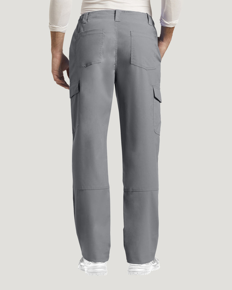 Grey - White Cross Duo Men's Cargo Scrub Pants for Nursing