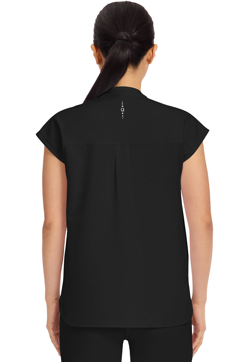 BLACK - Healing Hands 360 Women Scrub Top - Back View