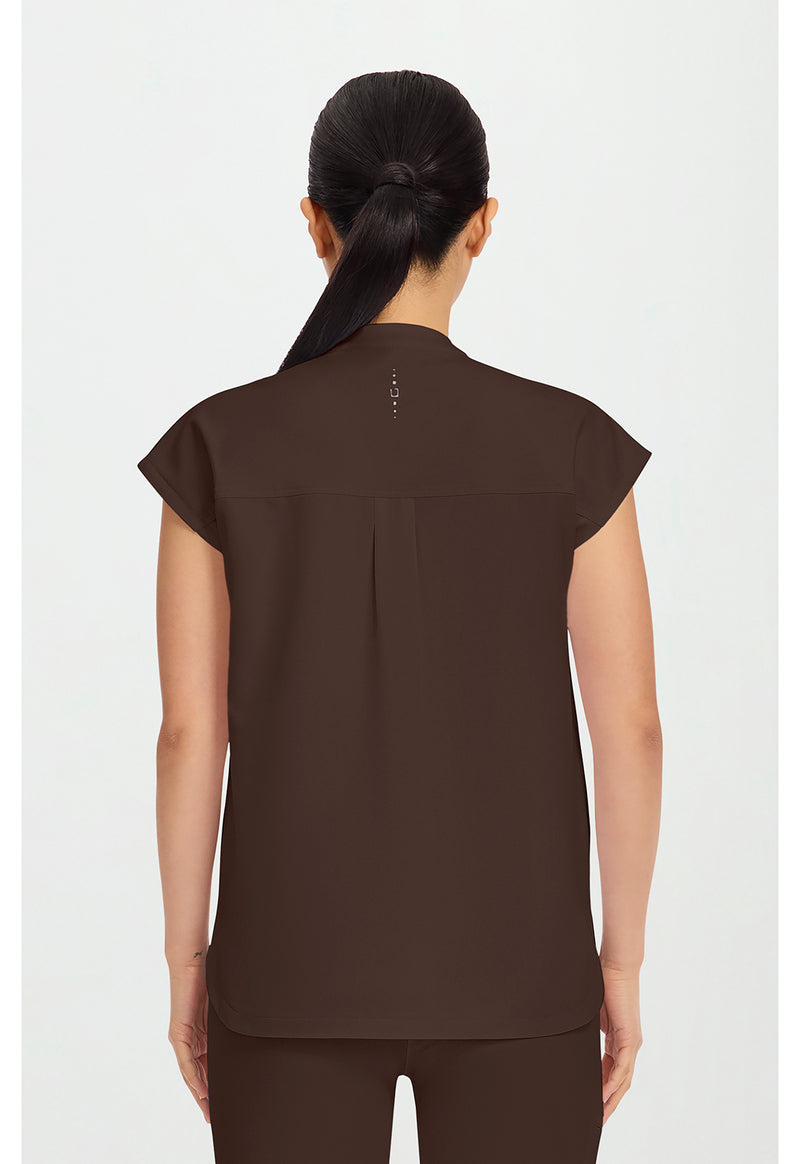 Dark Chocolate - Healing Hands 360 Women Scrub Top - Back View