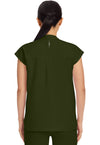 Dark Pine - Healing Hands 360 Women Scrub Top - Back View