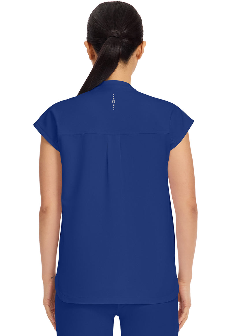 Galaxy Blue - Healing Hands 360 Women Scrub Top - Back View