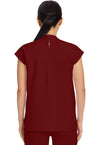 Garnet Red - Healing Hands 360 Women Scrub Top - Back View