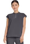 Pewter - Healing Hands 360 Women Scrub Top - Front View