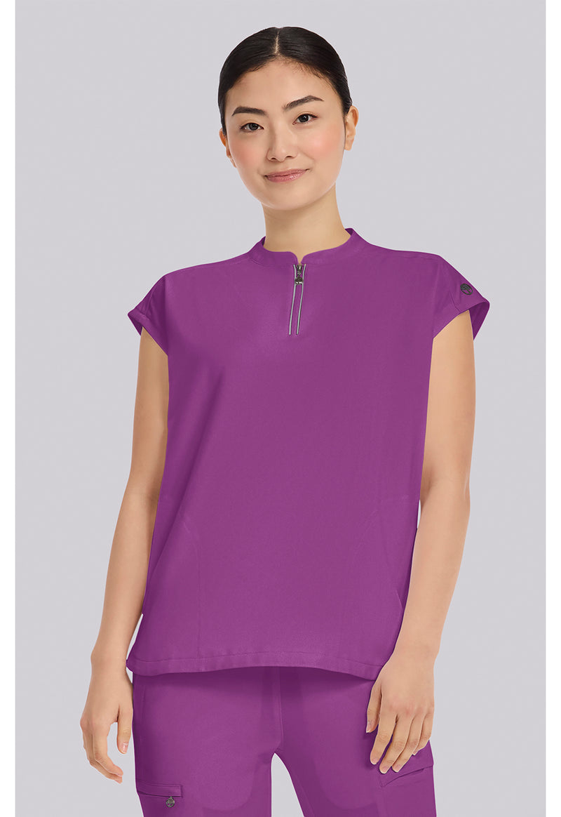 Plum Violet - Healing Hands 360 Women Scrub Top - Front View