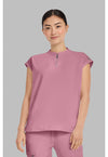 Precious Pink - Healing Hands 360 Women Scrub Top - Front View