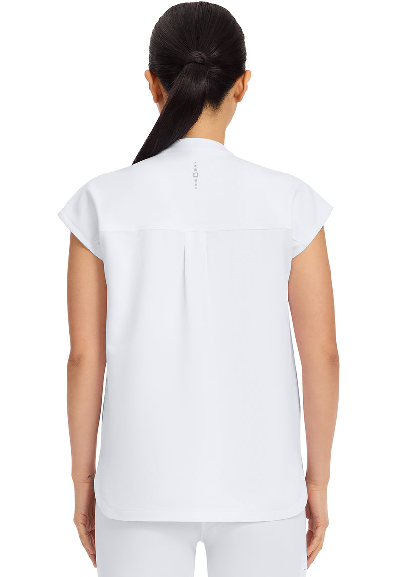 WHITE - Healing Hands 360 Women Scrub Top - Back View