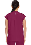 Wine - Healing Hands 360 Women Scrub Top - Back View