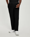 Black - White Cross Fit Men's 6 Pocket Yoga Waist Cargo Scrub Pants for Nursing
