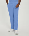 Ceil Blue - White Cross Fit Men's 6 Pocket Yoga Waist Cargo Scrub Pants for Nursing