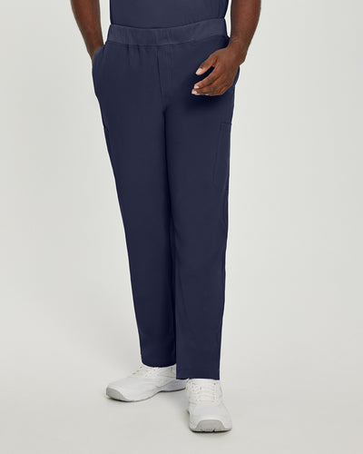 White Cross Fit Men's 6 Pocket Yoga Waist Cargo Scrub Pants for Nursing