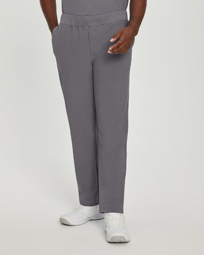 White Cross Fit Men's 6 Pocket Yoga Waist Cargo Scrub Pants for Nursing