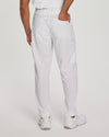 White - White Cross Fit Men's 6 Pocket Yoga Waist Cargo Scrub Pants for Nursing