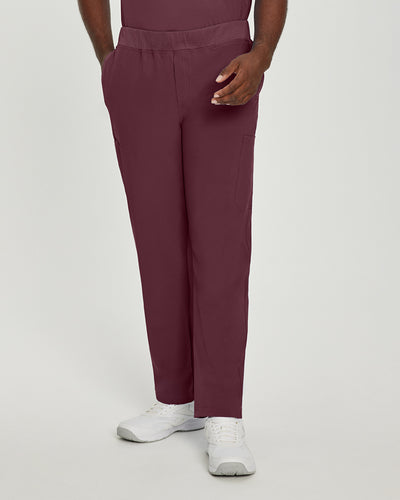 White Cross Fit Men's 6 Pocket Yoga Waist Cargo Scrub Pants for Nursing