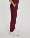 Wine - White Cross Fit Men's 6 Pocket Yoga Waist Cargo Scrub Pants for Nursing