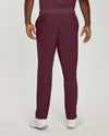 Wine - White Cross Fit Men's 6 Pocket Yoga Waist Cargo Scrub Pants for Nursing