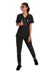 BLACK - Women's Joy Camo Scrub Top (View 3)