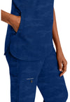 Navy - Women's Joy Camo Scrub Top (View 2)