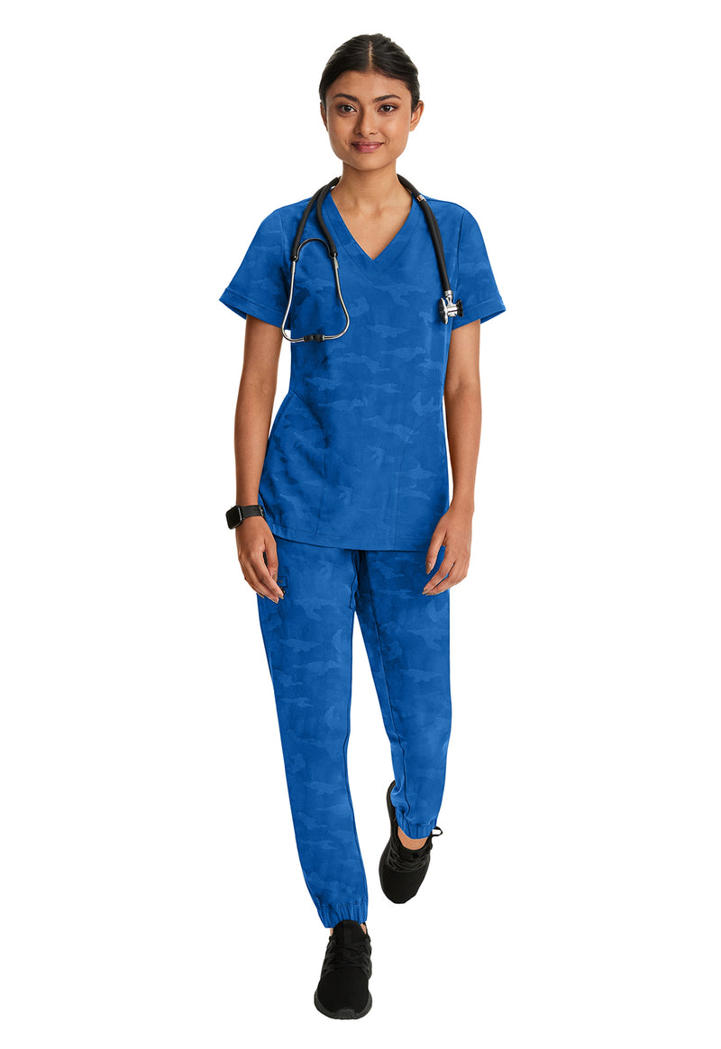 Royal - Women's Joy Camo Scrub Top (View 3)