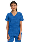 Royal - Healing Hands Purple Label Jacquard Women Scrub Top - Front View