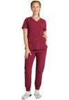 Wine - Women's Joy Camo Scrub Top (View 4)