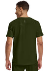 Dark Pine - Healing Hands 360 Men Scrub Top - Back View