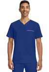Galaxy Blue - Healing Hands 360 Men Scrub Top - Front View