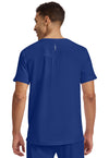 Galaxy Blue - Healing Hands 360 Men Scrub Top - Back View