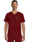 Garnet Red - Healing Hands 360 Men Scrub Top - Front View