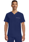 Navy - Healing Hands 360 Men Scrub Top - Front View